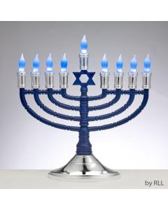 LED Premium Blue/Silver Electric Menorah