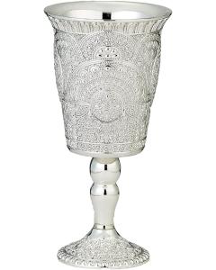 Silverplated Kiddush Cup, Filigree Design