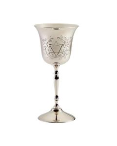 Silvertone Kiddush Cup - Hammered Design