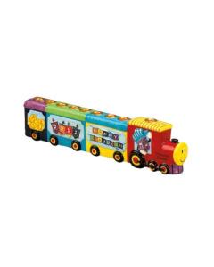 Chanukah Express Hand Painted Ceramic Menorah