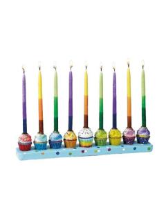 Hand-Painted Resin Cupcakes Menorah