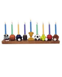 Hand-Painted Resin Sports Menorah