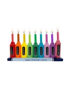 Crayons Hand Painted Ceramic Menorah