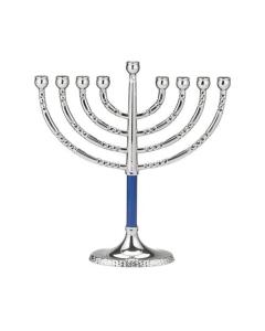 Classic Elegance Menorah with Hammered Accents, Silvertone