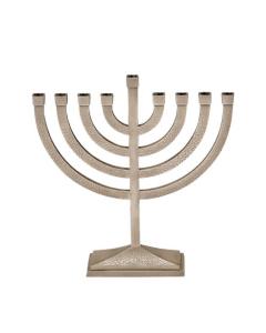 Aluminum Hammered Menorah - Pewter Finish
