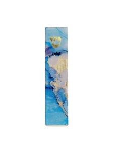 "Blue Marble" Art Glass Mezuzah