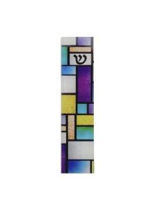 "Stained Glass" Art Glass Mezuzah