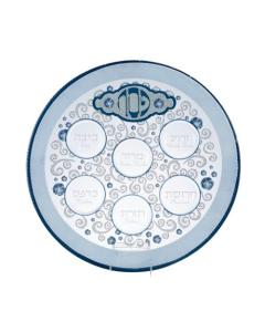 Round Glass "Elegant" Seder Plate