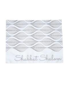 White & Silver Embroidered Challah Cover