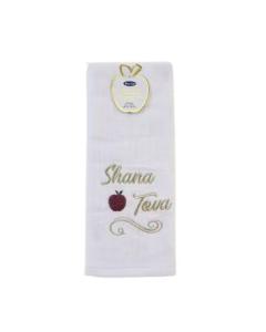 Embroidered Rosh Hashanah Velour Hand Towel