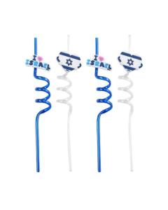 Set of 4 "Stand With Israel" Fun Straws