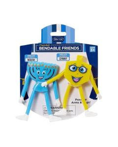 Bendable Chanukah Friends - Dreidel and Menorah Set