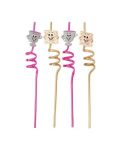 Set of 4 Passover Straws with Cups and Matzahs