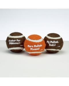 "Chewdaica"™ Set of 3 Passover Dog Tennis Balls