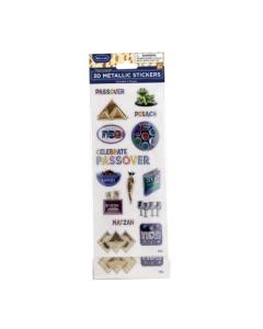 Passover 3D Metallic Stickers, 2 Sheets