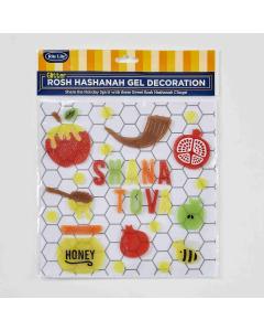 Rosh Hashanah Window Gel Decoration with Glitter