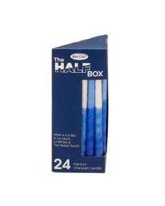 The Half Box 24 Pack Chanukah Candles - Tri-Color Blue & White