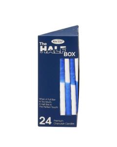 The Half Box 24-Pack Decor Candles, Two-Tone Blue & White