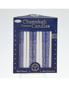 Premium Chanukah Candles - Frosted Blue and White