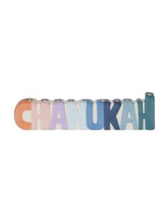 "CHANUKAH" Hand-Painted Ceramic Menorah
