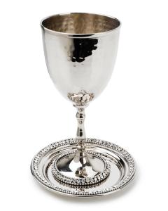 Hammered Kiddush Cup - Stainless Steel