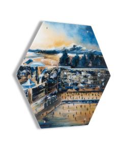 Painted Hexagon Sukkah Decoration - Kosel