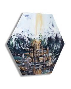 Painted Hexagon Sukkah Decoration - Krias Yam Suf