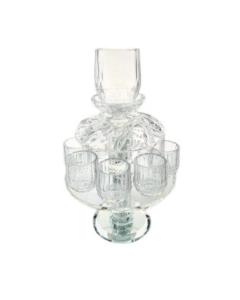 8 Cup Crystal Kiddush Fountain on Stem