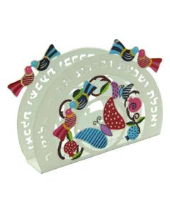 Laser Cut Napkin Holder Bird Design-Colored