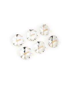 Set of 6 Crystal Diamond Shaped Napkin Weights with  Blessings in English
