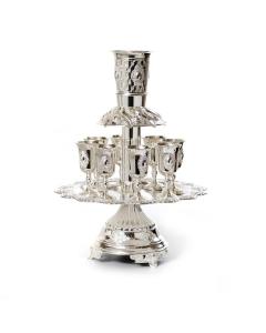 Silverplate Kiddush Fountain - 8 Cups - on Stem