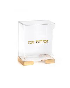 Acrylic Bencher Holder-Gold Stand-Open Side