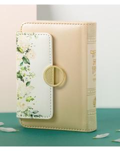 Small Floral Style Siddur Et Ratzon with Tehillim  - Sefard (Cream)