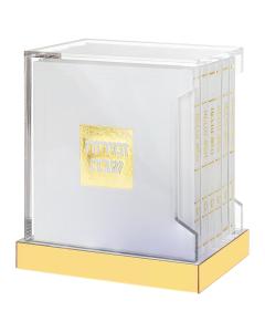 Hardcover Zemiros in Lucite Atand - Edut Mizrach (White)