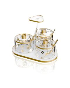 Ornate Garden Seder Night Dish Set - Silver