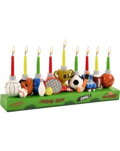 Hand Painted Resin Menorah - Sports