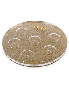 U Collection-Round Seder Plate - Gold Glitter