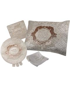 Marquise Collection Beige Velvet Seder Set #615
