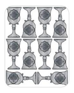 Silver Glitter Becher Stickers - 6 Pages per pack