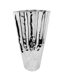 Stainless Steel Vase with Rippled Design