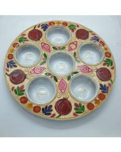 Metal Seder Plate - Pomegranates