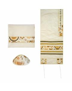 Emanuel Machine Embroidered Tallit Set-- Star Of David (EM-TAB3G)