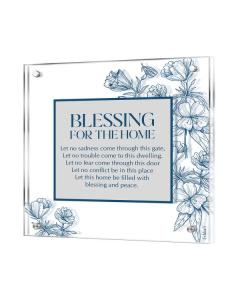 Floral Birchas Habayis - Blue (English)