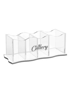 Wave Cutlery Holder - Silver