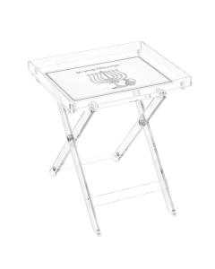 Leatherite Folding Table - Silver