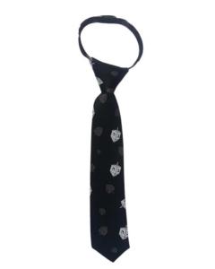 Chanukah Dreidel Tie for Kids with Zipper - Small (Black)