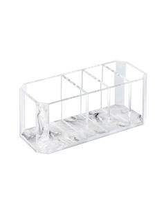 Clear Lucite Cutlery Holder - Grey Pearl