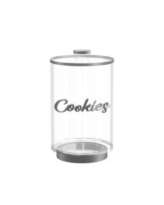 Classic Cookie Jar with Script Plaque - Silver