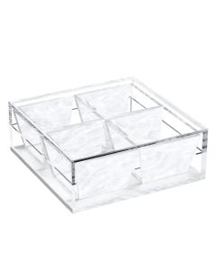 Compartment Dish (4 Dishes) - White Pearl