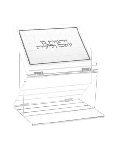 Two-Tier Foldable Leatherite & Lucite Shtender - Silver